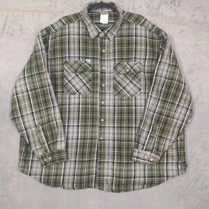 Vintage Carhartt Grey/Green Flannel 4XL - Union Made in USA!